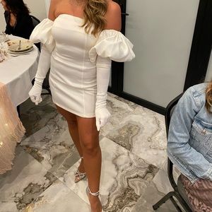 Miscreants white Cupid scuba dress gloves and puffs size small